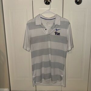 2/$20 Nike Men's Gray Striped Polo Shirt Pitt Panthers
